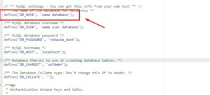 Melihat nama database WordPress